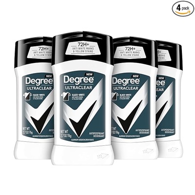 2шт! Degree Men UltraClear Antiperspirant Deodorant Black + White 72-Hour Sweat & Odor Protection