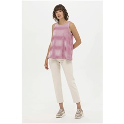 Kadın Pembe Bisiklet Yaka Kolsuz Tişört