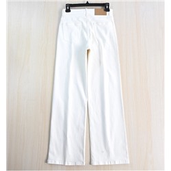 Чисто белые повседневные брюки с чистыми и аккуратными линиями АЙСИК*Л