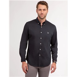SOLID STRETCH POPLIN LONG SLEEVE SHIRT Размер XL, Цвет Black