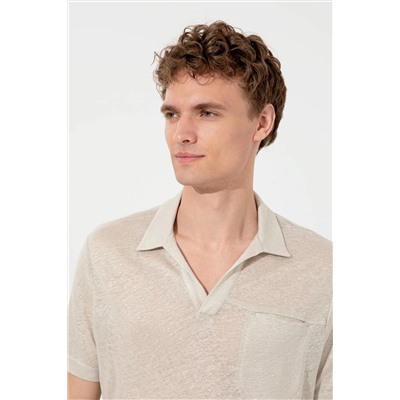 Erkek Taş Polo Yaka Tişört