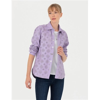 Eflatun Comfort Fit Uzun Kollu Gömlek