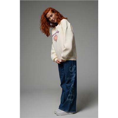 8526 Женский свитшот оверсайз