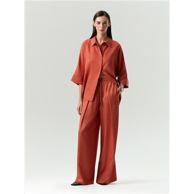 Брюки на резинке из 100% тенсела, D455/tibo