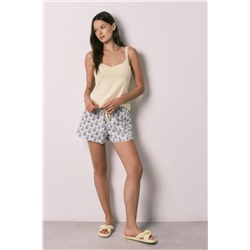 Pijama corto tirantes algodón amarillo