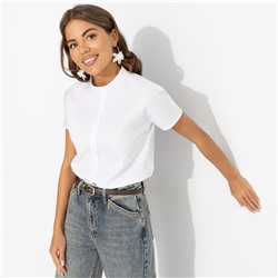 Блуза из хлопка, Модный приём (белая)