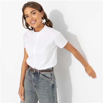 Блуза из хлопка, Модный приём (белая)