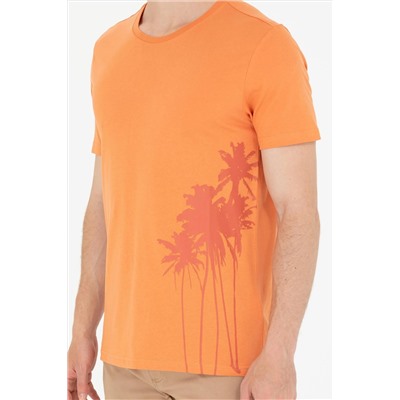 Erkek Kiremit Bisiklet Yaka Tişört