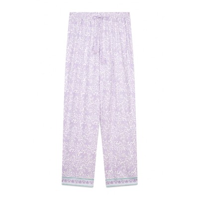 Pantalón largo carrot 100% algodón lila