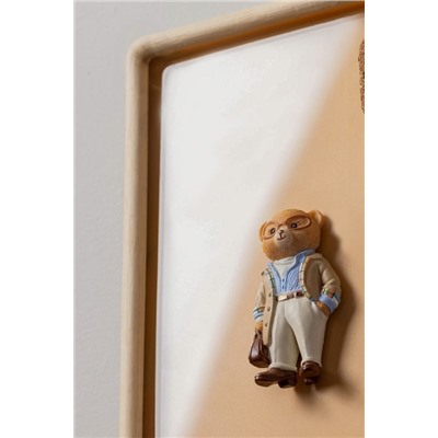 Bonny Bear Magnet - Bej/Mavi - 4x8 cm