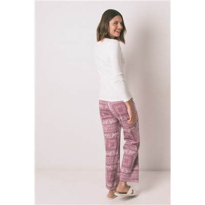Pijama largo algodón estampado flores