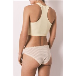 Braga clásica algodón amarilla estampado rayas