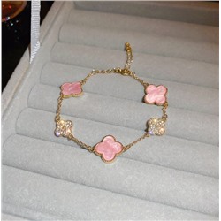 Регулируемый браслет с гальваническим цирконом и цветком