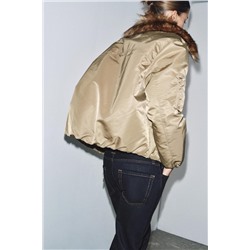 FAUX FUR COLLAR BOMBER JACKET ZW COLLECTION