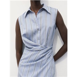 Vestido camisero drapeado