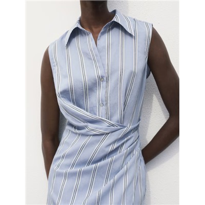 Vestido camisero drapeado