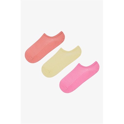 Penti Colorful Rib 3lü Turuncu Pembe Sneaker Çorap