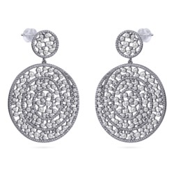 Серьги (жемчуг белый, фианит; покрытие родий), Есть комплект