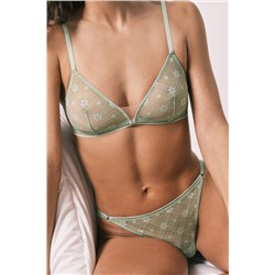 Braga brasileña encaje y tul verde