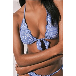 Top bikini triangular cortina estampado pañuelo