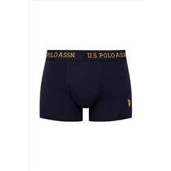 U.S. Polo Assn. - Erkek Sarı - Baskılı- Lacivert 3 Lü Boxer