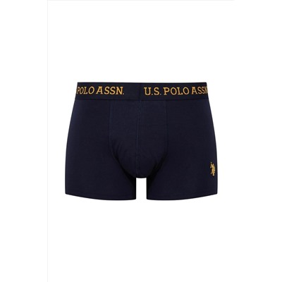 U.S. Polo Assn. - Erkek Sarı - Baskılı- Lacivert 3 Lü Boxer