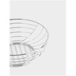 Корзина для фруктов, 27 см, металл, серебристая, Полосы, Spin