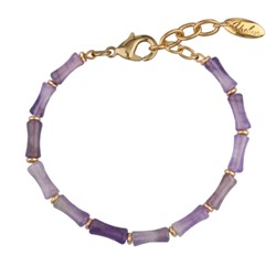 Браслет Селена (аметист 12мм; покрытие золото) 19-22см, Есть комплект