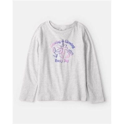Girls Strawberry Happy Vibes Long-Sleeve Graphic Tee - Pink