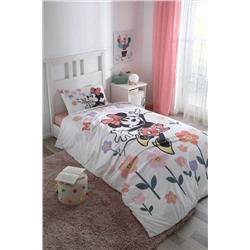 Özdilek Minnie Mouse Flowers Tek Kişilik Disney Lisanslı Lastikli Çarşaf Çocuk Nevresim Takımı