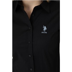 Kadın Siyah Uzun Kollu Basic Gömlek