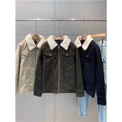 Мужская теплая куртка ZAR*A рубашечного кроя с воротником из искусственного меха