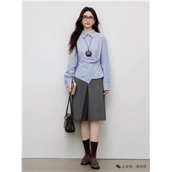 Женская рубашка с ассиметричной плашкой