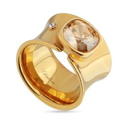 Кольцо Триумф (кристаллы SW шампань 10мм; покрытие золото), Есть комплект