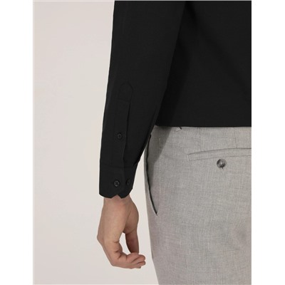 Siyah Slim Fit Oxford Gömlek