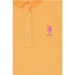 Kız Çocuk Turuncu Basic Polo Yaka Tişört