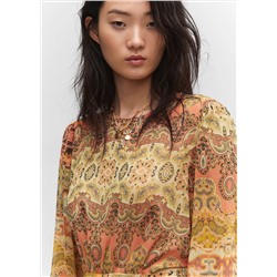 Vestido estampado aberturas