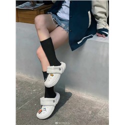 Универсальные утеплённые шлепки CROC*S с джибитсами Экспортный магазин