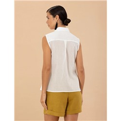 Ekru Regular Fit Kısa Kollu Gömlek