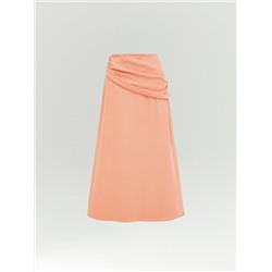 Юбка миди с добавлением льна, S1127/dous