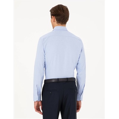 Açık Mavi Slim Fit Uzun Kollu Gömlek