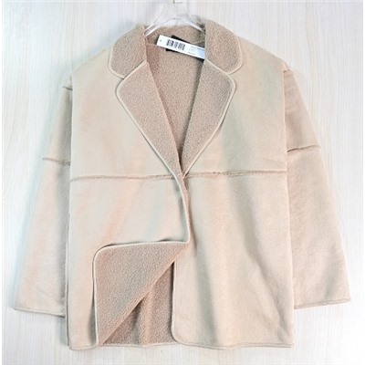 Женское свободное повседневное замшевое пальто на флисовой подкладке