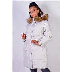 Зимняя удлиненная парка с капюшоном натуральный мех арт.617