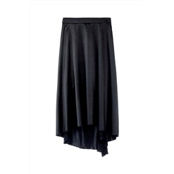 Falda asimétrica de seda Negro