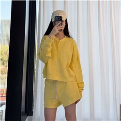 Женский укороченный свитшот с планкой-хенли 2 цвета ROX*Y