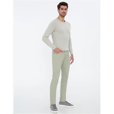 Su Yeşili Slim Fit Kanvas Pantolon