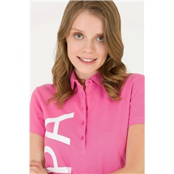 Kadın Pembe Polo Yaka Tişört
