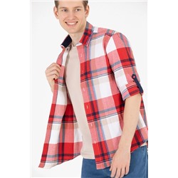 Erkek Kırmızı Uzun Kollu Gömlek