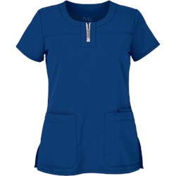 Barco NRG Scrubs STRETCH Modern Zip Neck Top