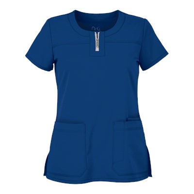 Barco NRG Scrubs STRETCH Modern Zip Neck Top